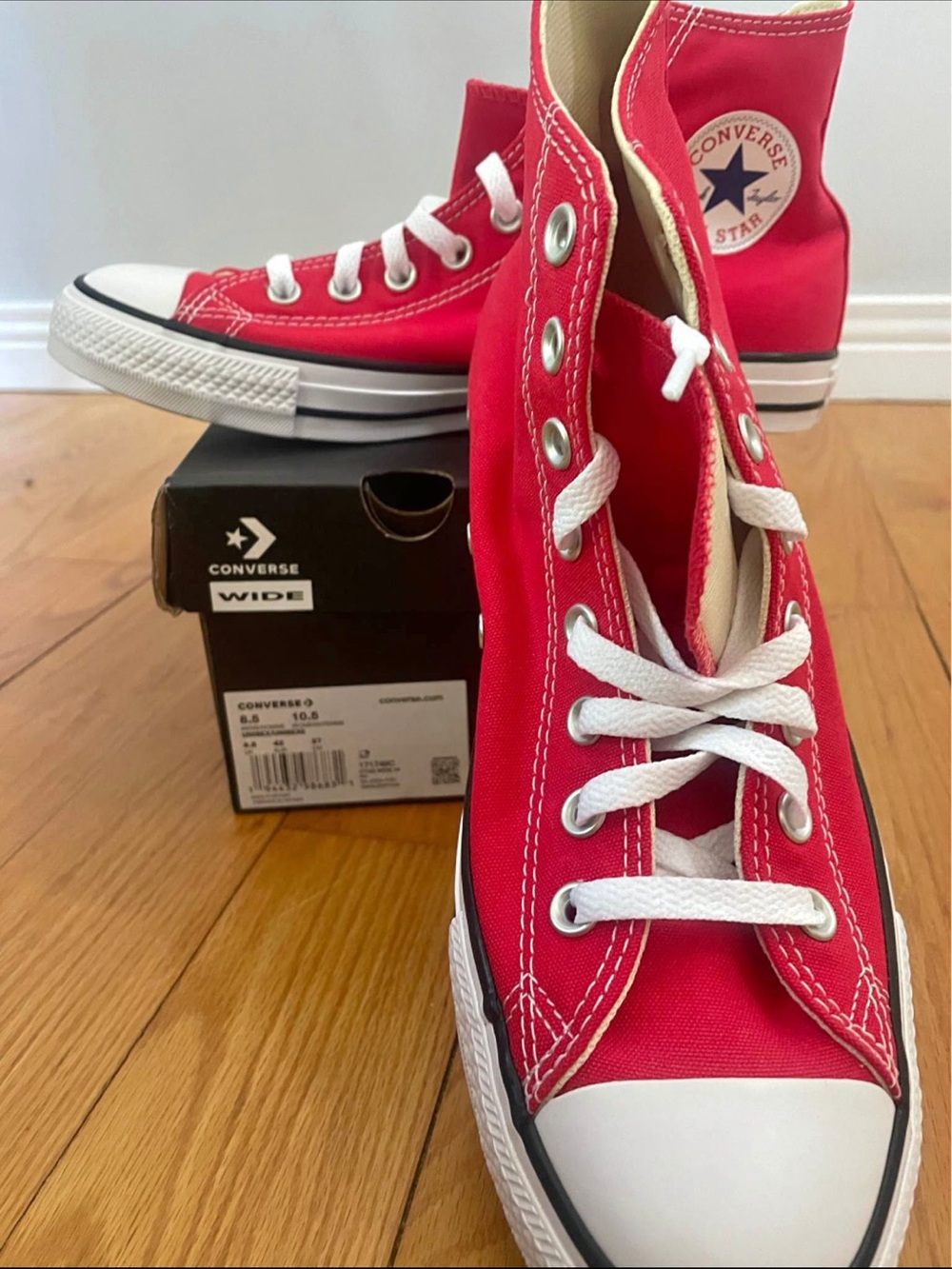 Converse Red High Top Sneakers with White Trim